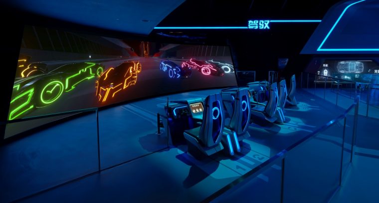 The newly opened "TRON Realm, Chevrolet Digital Challenge" at Tomorrowland in Disneyland Shanghai