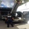 Mexican National Security Commission van-mounted drug bazooka