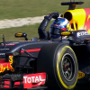 Daniel Ricciardo flexing in the car