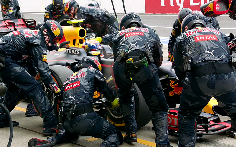 Red Bull pit stop.