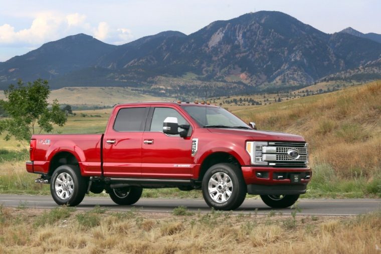 The 2017 Ford F-Series Super Duty provides seating for up to six people and carries a starting MSRP of less than $33,000