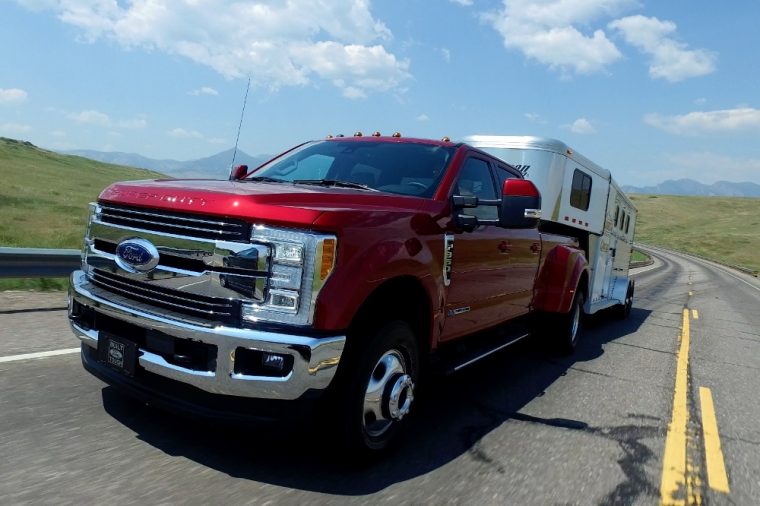 The 2017 Ford F-Series Super Duty provides seating for up to six people and carries a starting MSRP of less than $33,000