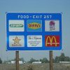 Highway food sign