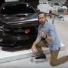 Bradley Hasemeyer poses with the Honda Civic Type R prototype at SEMA 2016