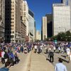 Millions of Chicago Cubs fans take to the streets downtown during the 2016 World Series parade celebration on Friday November 4, 2016