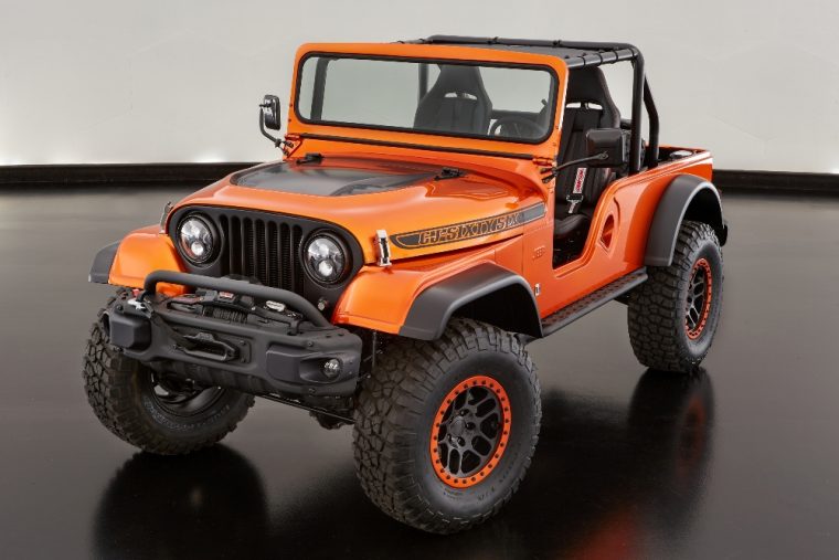 The Jeep® CJ66, a unique cocktail of three Jeep® Wrangler vehicle generations, is powered by a Mopar 345 Crate HEMI® Engine Kit-enabled 5.7-liter HEMI® powerplant.