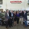 The first six 2017 Clarity Fuel Cell customers (left to right) Jon Spallino, Terry Tamminen, Karen Thorp, Jackie Keller, Jack Cusick, and Jim Salomon at Honda's Torrance campus on December 19th