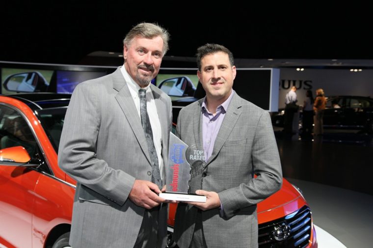 Hyundai CEO Dave Zuchowski Sonata award from Edmunds