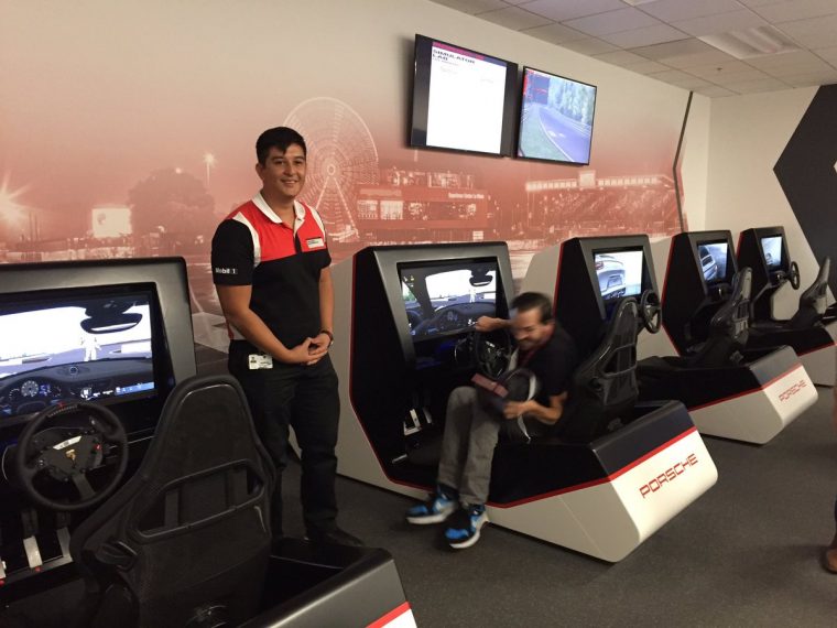 Simulators running Assetto Corsa at the Porsche Experience Center