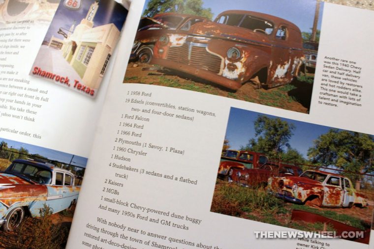 Route 66 Barn Find Road Trip book review antique classic cars Motorbooks pictures pages