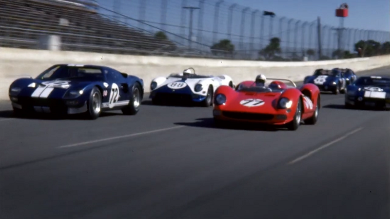 Ford and Ferrari race cars