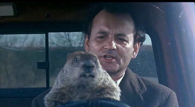 Bill Murray Punxsutawney Phil driving car Groundhog Day movie