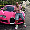 Would you have ever guessed that Flo Rida drives a bright pink Bughatti?