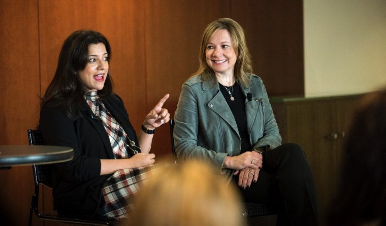 GWC Founder and CEO Reshma Saujani and GM Chairman and CEO Mary Barra