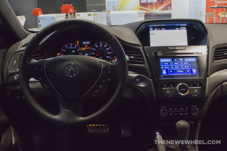 2017 Acura ILX blue sedan car on display Chicago Auto Show