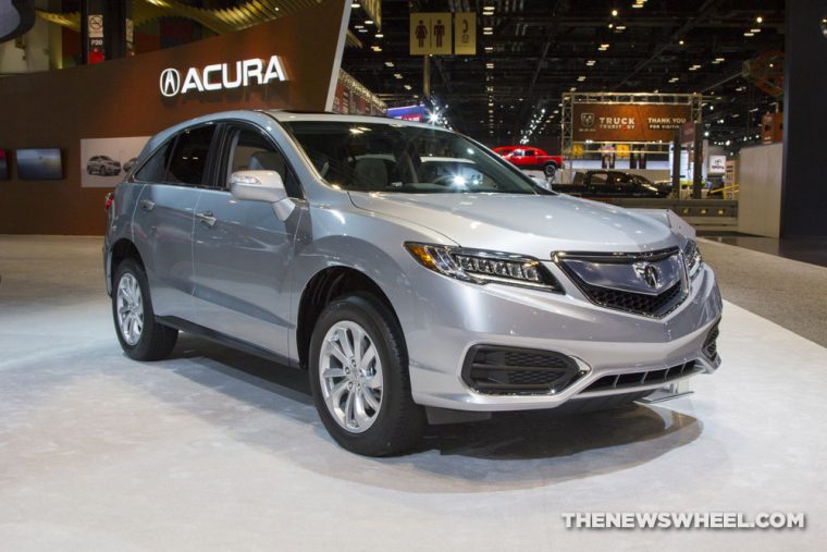 2017 Acura RDX silver SUV on display Chicago Auto Show