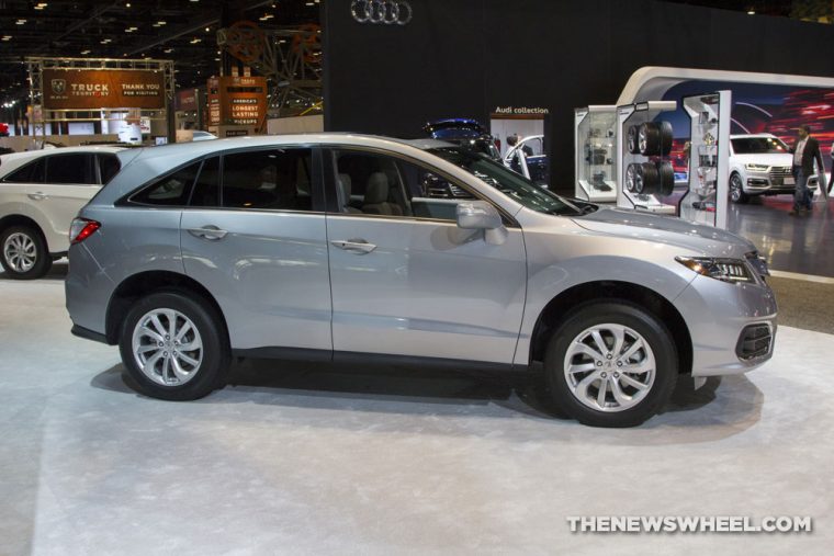 2017 Acura RDX silver SUV on display Chicago Auto Show