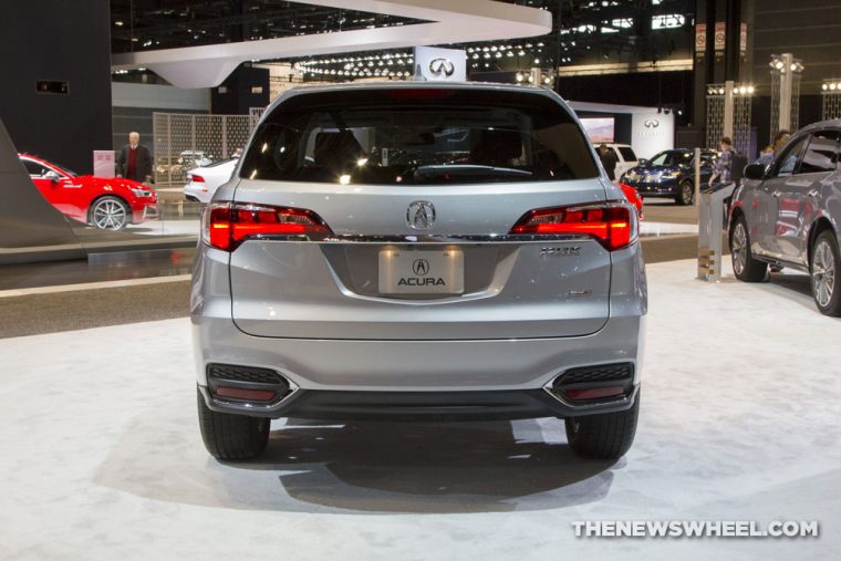 2017 Acura RDX silver SUV on display Chicago Auto Show