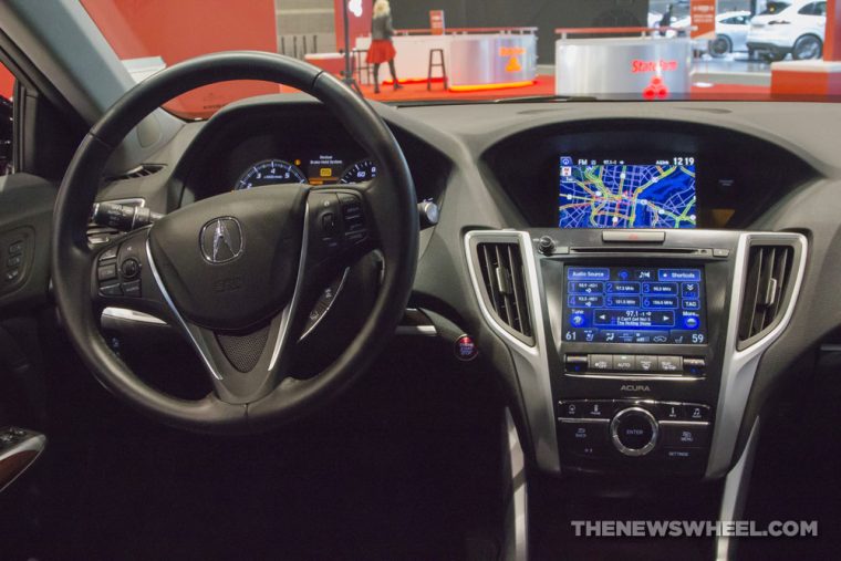 2017 Acura TLX GT red sedan car on display Chicago Auto Show