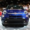 2017 Fiat 500L blue sedan car on display Chicago Auto Show