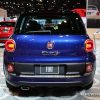 2017 Fiat 500L blue sedan car on display Chicago Auto Show