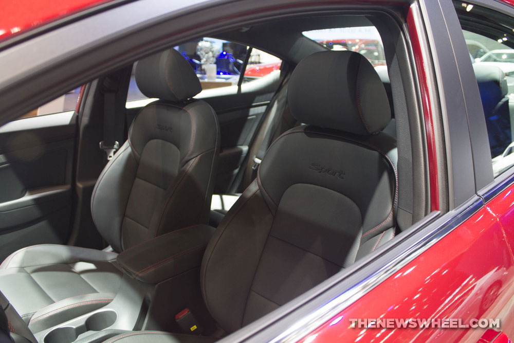 2017 Hyundai Elantra Sport red sedan at Chicago Auto Show