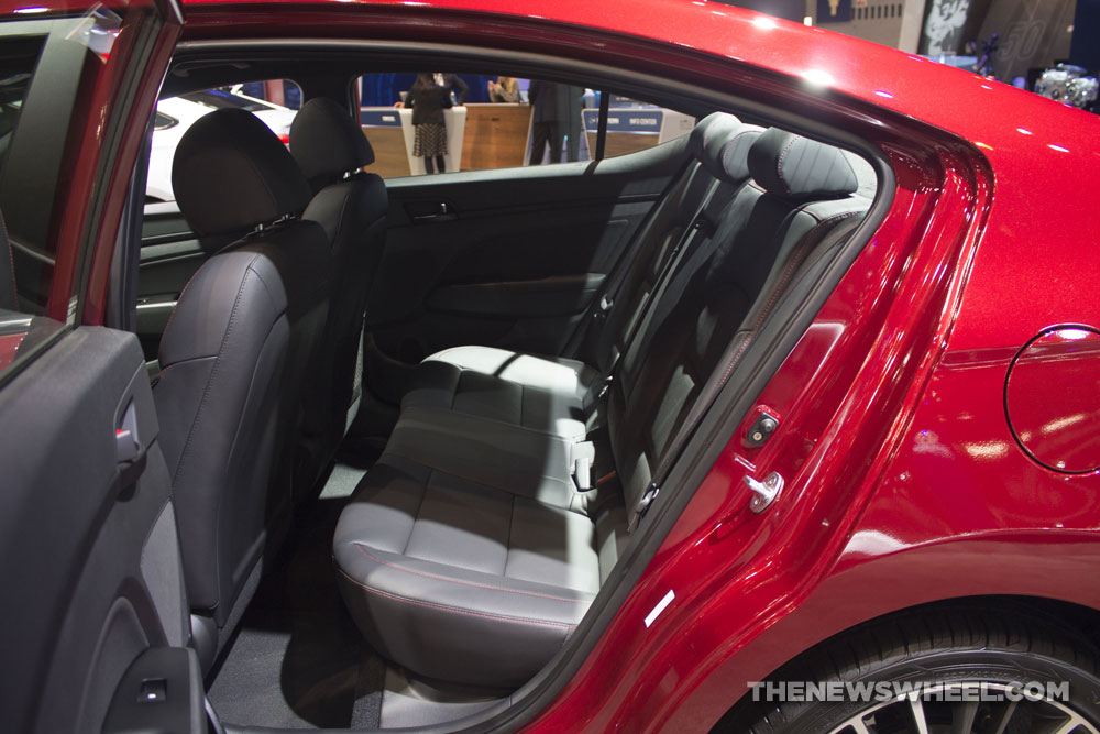 2017 Hyundai Elantra Sport red sedan at Chicago Auto Show