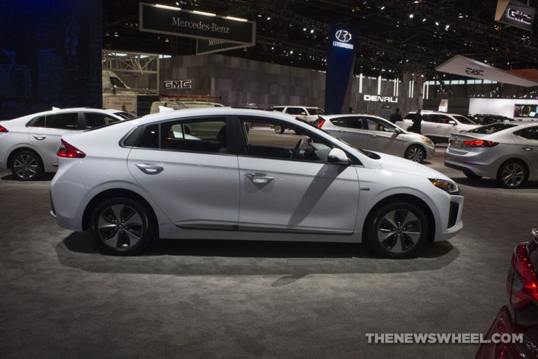 2017 Hyundai Ioniq hybrid electric car EV white Chicago Auto Show