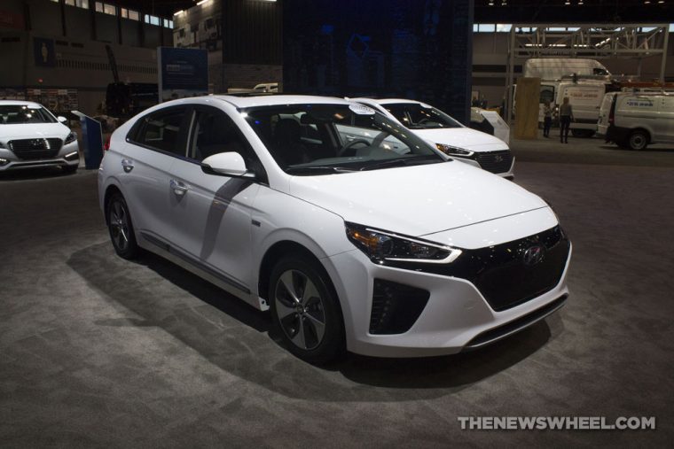 2017 Hyundai Ioniq hybrid electric car EV white Chicago Auto Show