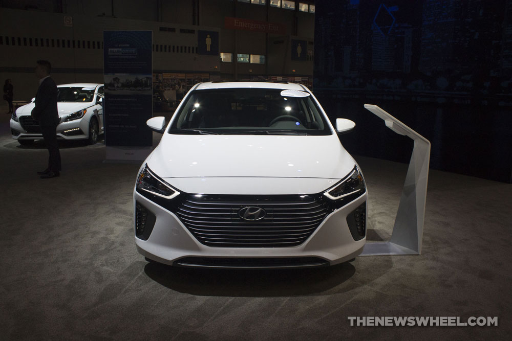 2017 Hyundai Ioniq hybrid electric car EV white Chicago Auto Show