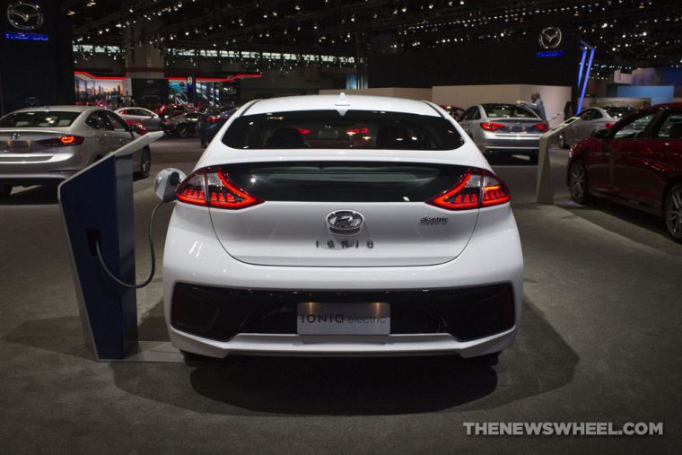 2017 Hyundai Ioniq hybrid electric car EV white Chicago Auto Show