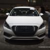 2017 Hyundai Sonata Hybrid Limited white electric car display Chicago Auto Show exterior