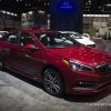 2017 Hyundai Sonata Sport 2.0T red sedan car on display Chicago Auto Show