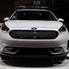 2017 Kia Niro white SUV on display Chicago Auto Show