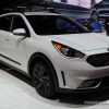 2017 Kia Niro white SUV on display Chicago Auto Show