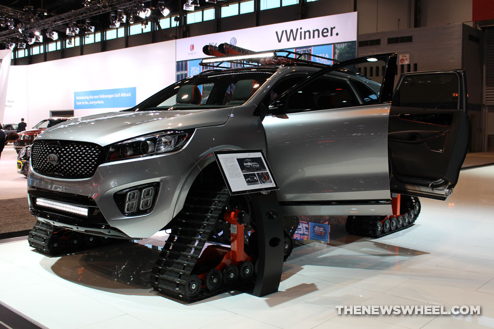 2017 Kia Sorento Ski Gondola gray SUV on display Chicago Auto Show