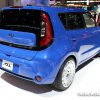 2017 Kia Soul First Class blue sedan car on display Chicago Auto Show