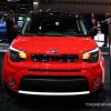 2017 Kia Soul red sedan car on display Chicago Auto Show