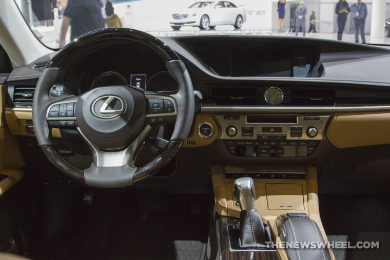 2017 Lexus ES 300h gold sedan car on display Chicago Auto Show