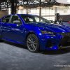 2017 Lexus GS F blue sedan car on display Chicago Auto Show