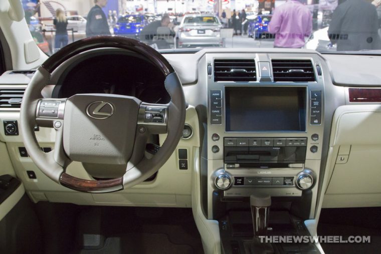 2017 Lexus GS white SUV on display Chicago Auto Show