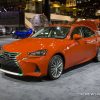 2017 Lexus IS Sriracha orange sedan car on display Chicago Auto Show