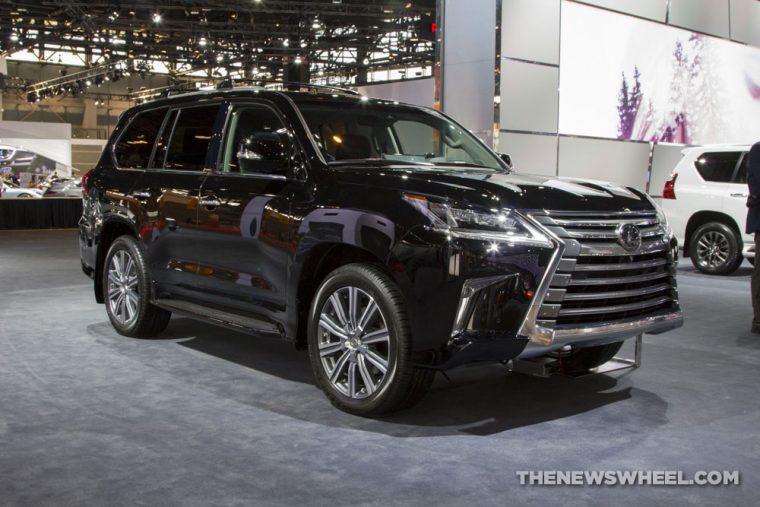 2017 Lexus LX black SUV on display Chicago Auto Show