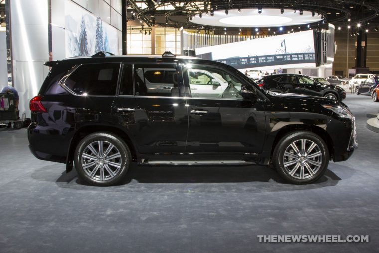 2017 Lexus LX black SUV on display Chicago Auto Show