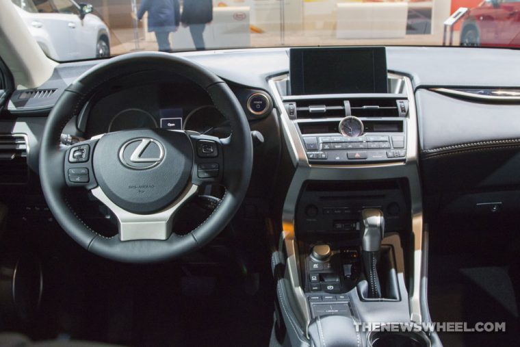 2017 Lexus NX 300h silver SUV on display Chicago Auto Show