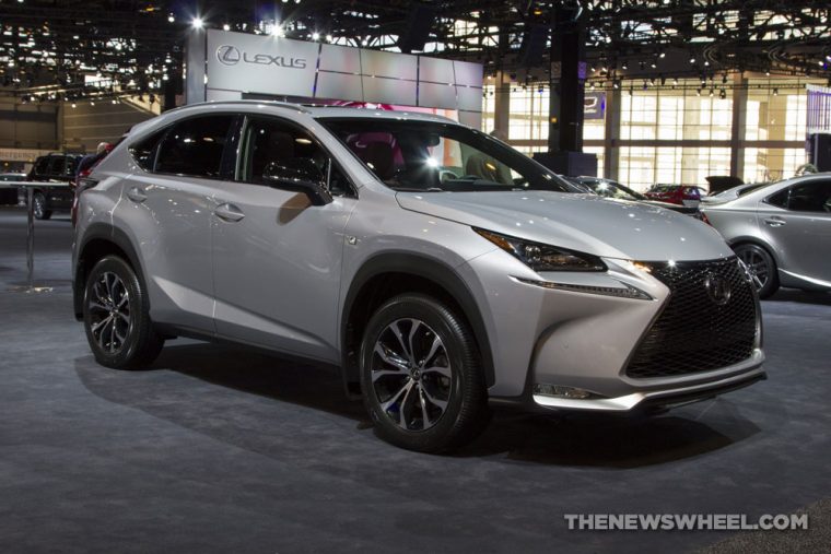 2017 Lexus NX Turbo F Sport silver SUV on display Chicago Auto Show