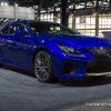 2017 Lexus RC F Sport blue coupe car on display Chicago Auto Show