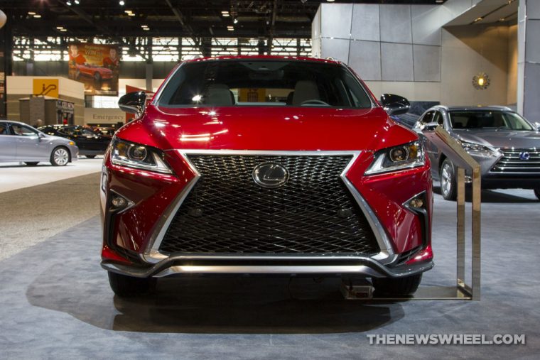 2017 Lexus RX 300 F Sport red SUV on display Chicago Auto Show