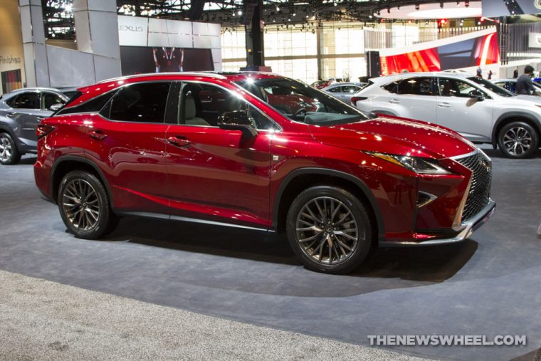 2017 Lexus RX 300 F Sport red SUV on display Chicago Auto Show