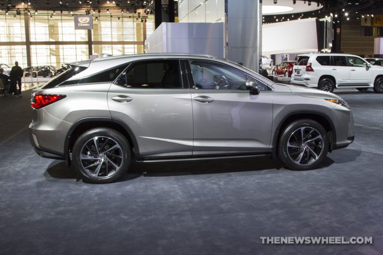 2017 Lexus RX 350 silver SUV on display Chicago Auto Show